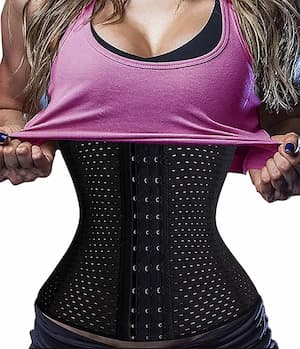 Zaiqun Women Hot Waist Trainer Corset For Weight Loss Sport Body Shaper Tummy Control Fat Burner Belt Girdle Bodysuit Black